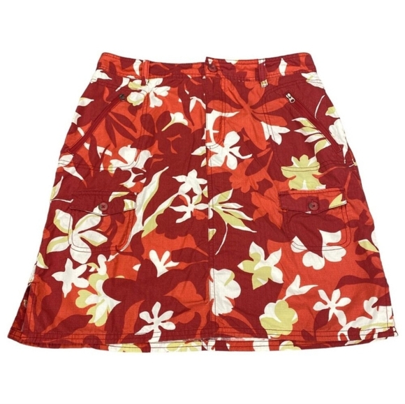 Columbia Dresses & Skirts - Columbia XCO Skirt Women Size 10 Multi Floral Cargo Athletic Cotton Side Slit